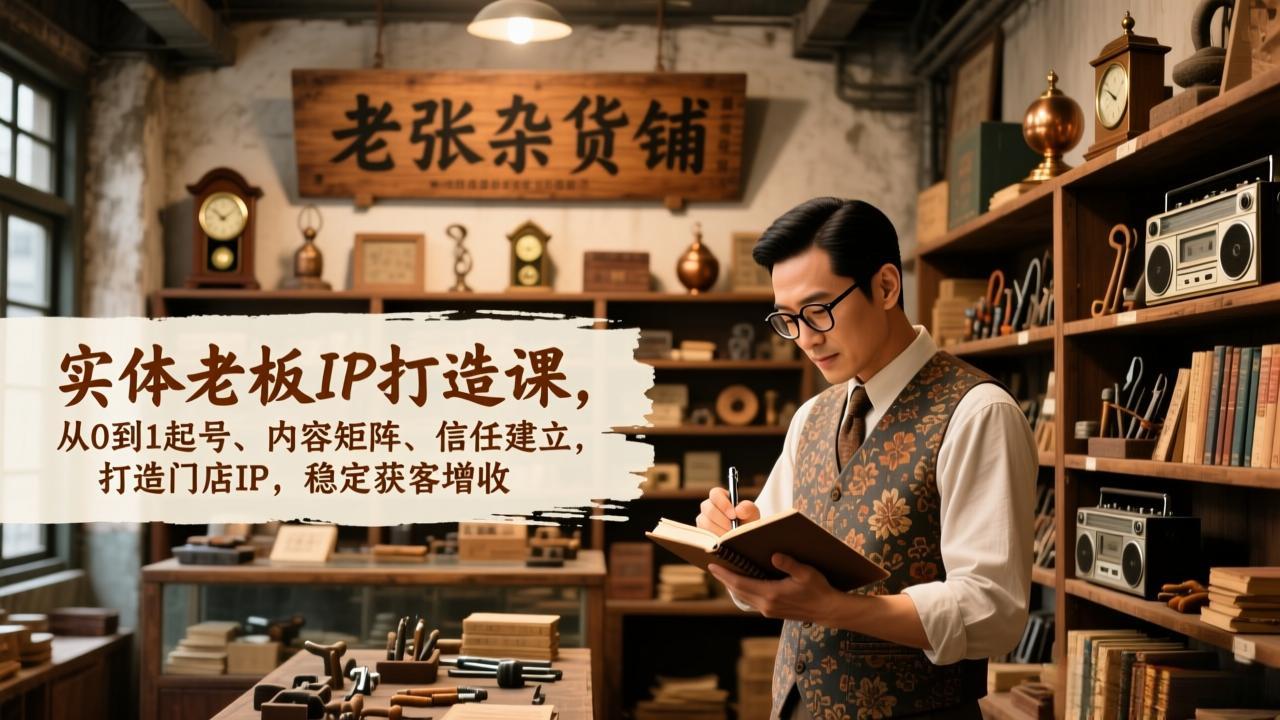（17064期）实体老板IP打造课，从0到1起号、内容矩阵、信任建立，打造门店IP，稳定获客增收-网赚副业网