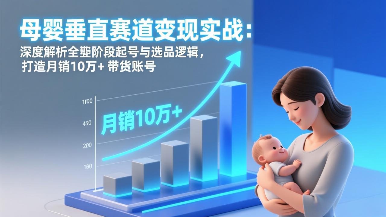 (17233期)母婴垂直赛道变现实战:深度解析三大阶段起号与选品逻辑,打造月销10万+带货账号-网赚副业网