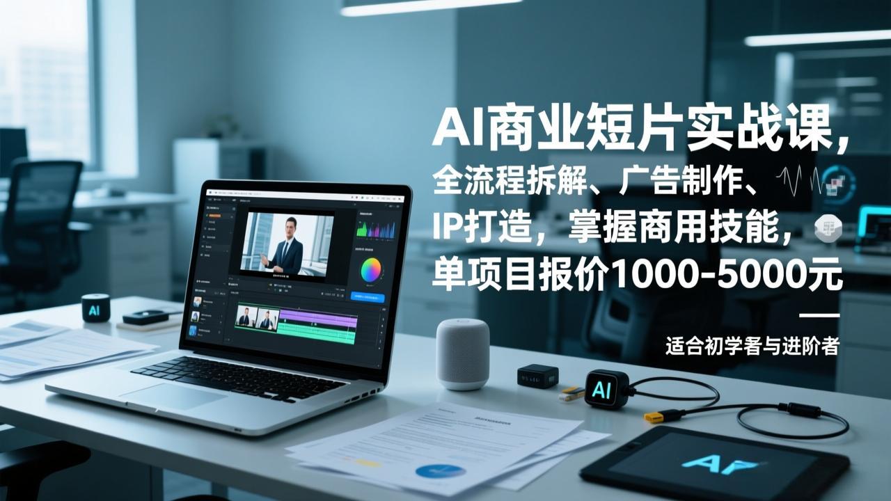 （17051期）AI商业短片实战课，全流程拆解、广告制作、IP打造，掌握商用技能，单项目报价1000-5000元-网赚副业网