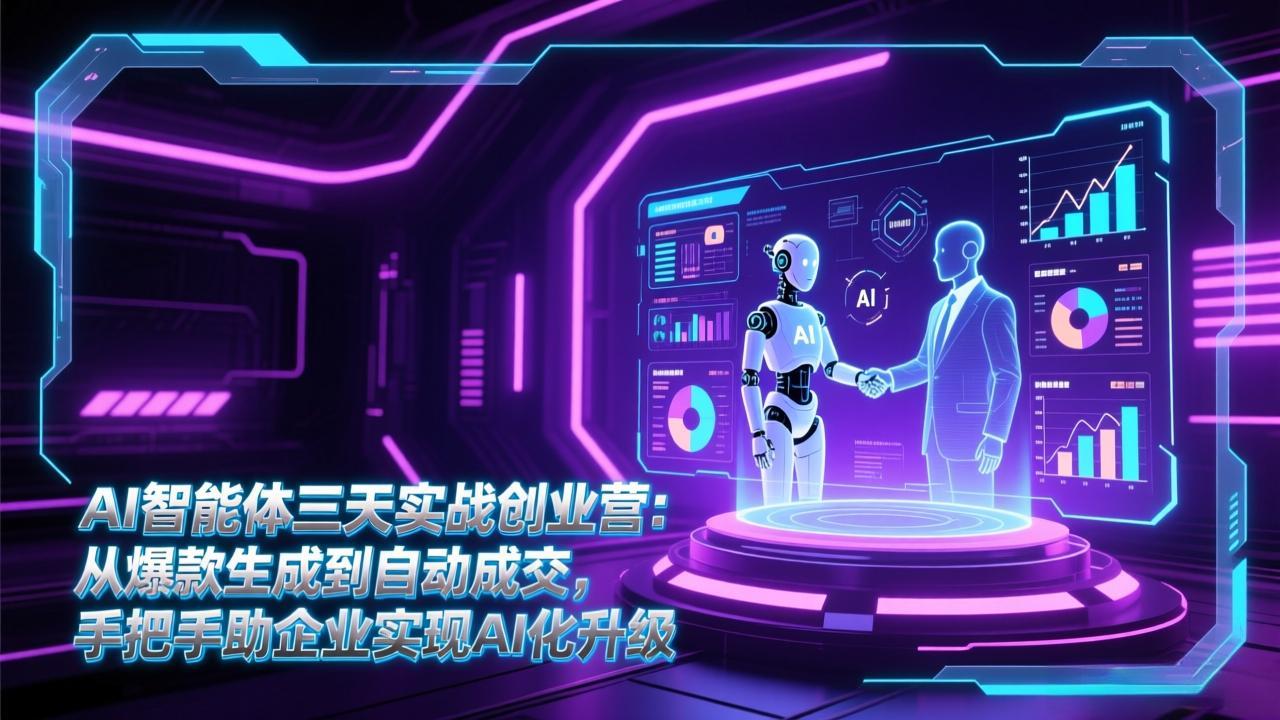 (17176期)AI智能体三天实战创业营:从爆款生成到自动成交,手把手助企业实现AI化升级-网赚副业网