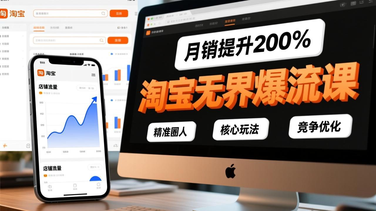 (17132期)淘宝无界爆流课,精准圈人、核心玩法、竞争优化,快速引爆店铺流量,月销提升200%-网赚副业网