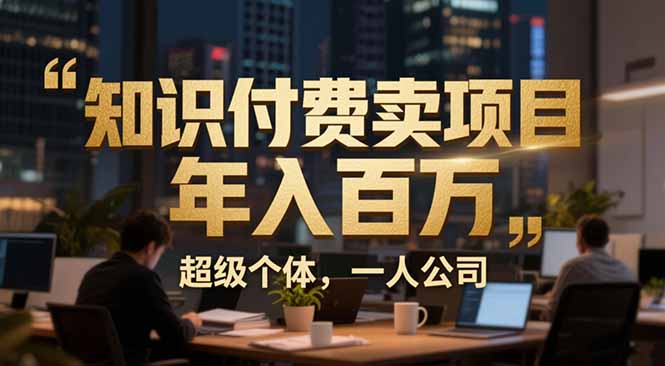 (17134期)从0到年入百万:超级个体实战心得公开,个人IP×精准引流×成交系统全拆解-网赚副业网