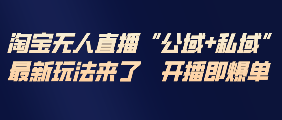 (17098期)淘宝无人直播最新玩法,包含私域和公域两种玩法-网赚副业网