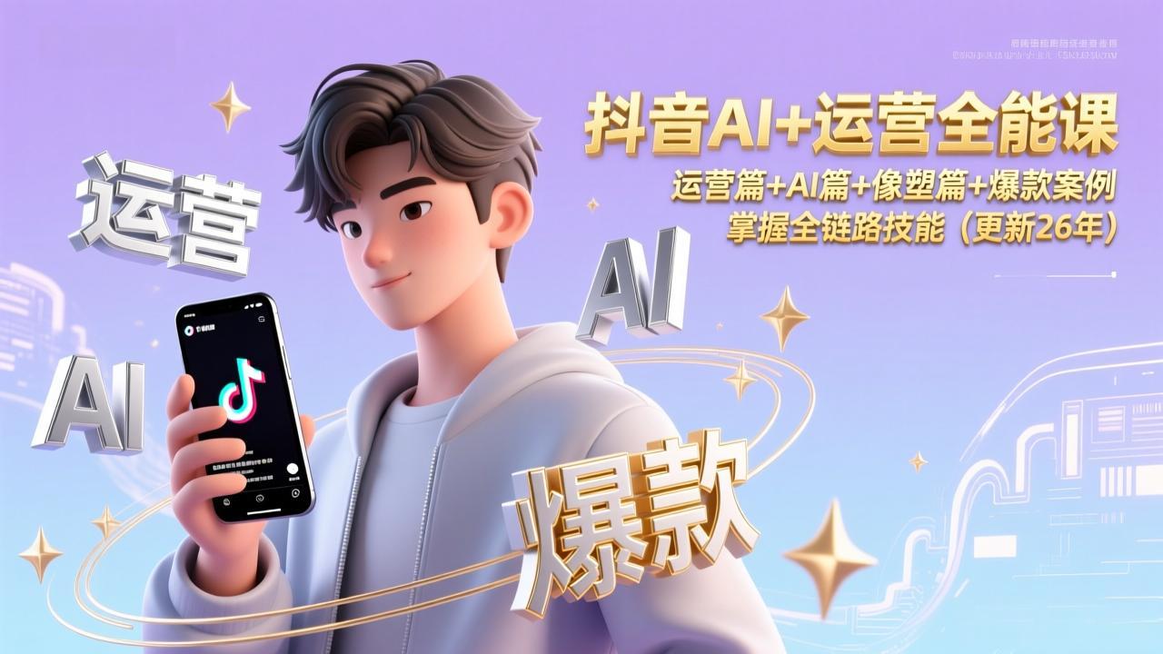 (17078期)抖音AI+运营全能课,运营篇+AI篇+像塑篇+爆款案例,掌握全链路技能(更新26年)-网赚副业网