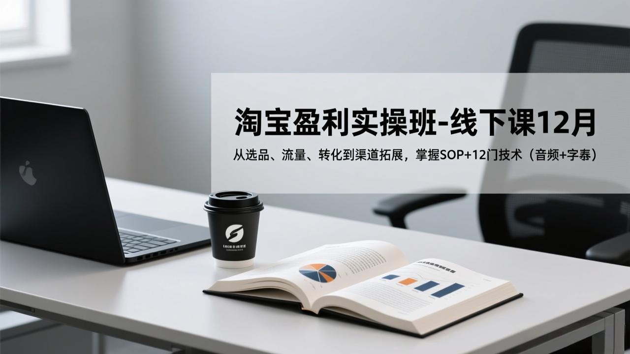 (17079期)淘宝盈利实操班-线下课12月,从选品、流量、转化到渠道拓展,掌握SOP+12门技术(音频+字幕)-网赚副业网
