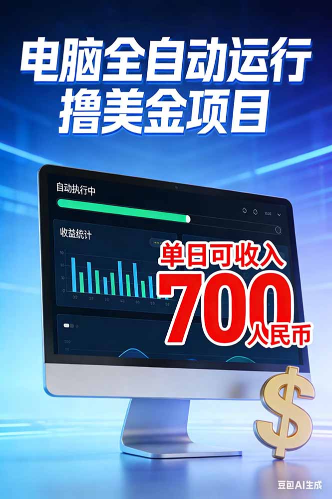 (17169期)2026年电脑全自动赚美金项目,单电脑日收益700+-网赚副业网