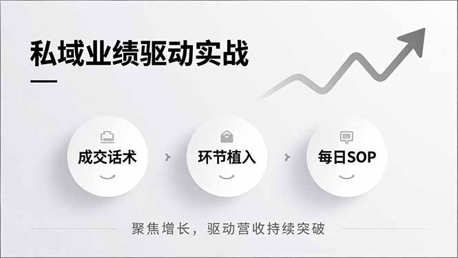 (16988期)私域业绩驱动实战,成交话术、环节植入、每日SOP,聚焦增长,驱动营收持续突破-网赚副业网