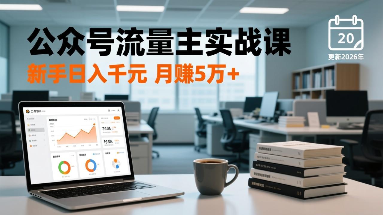 (17144期)公众号流量主实战课,爆文写作、流量池运营、多平台分发,新手日入千元月赚5万+更新2026年-网赚副业网