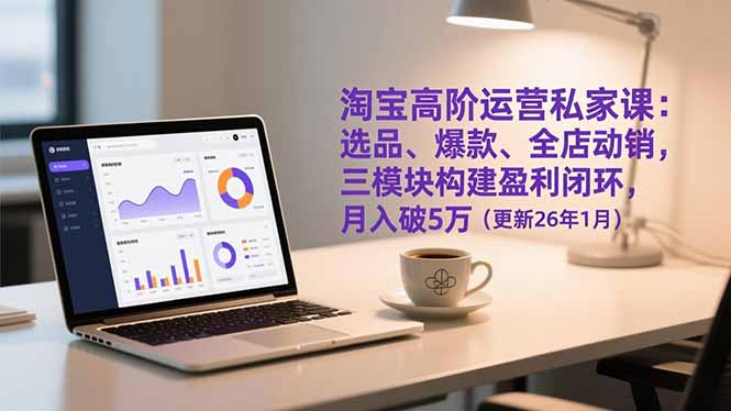 (17016期)淘宝高阶运营私家课:选品、爆款、全店动销,三模块构建盈利闭环,月入破5万(更新26年1月)-网赚副业网
