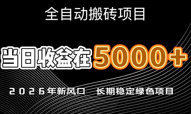 (17115期)2026年新风口赛道,当日6000+以上,可批量放大,月收入20万+,长期绿色稳定的项目-网赚副业网