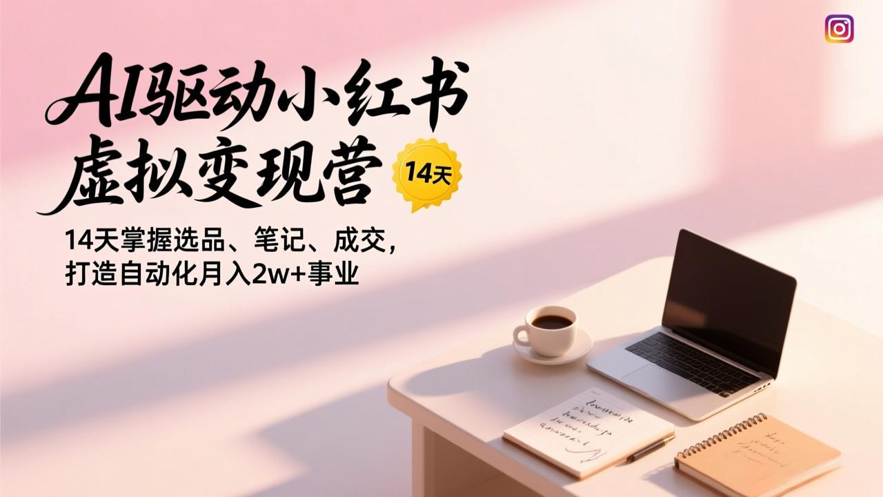 (17204期)AI驱动小红书虚拟变现营,14天掌握选品、笔记、成交,打造自动化月入2w+事业-网赚副业网