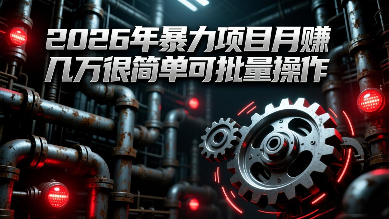 (17218期)2026年暴力项目月赚几万很简单可批量操作,成本低,利润大-网赚副业网