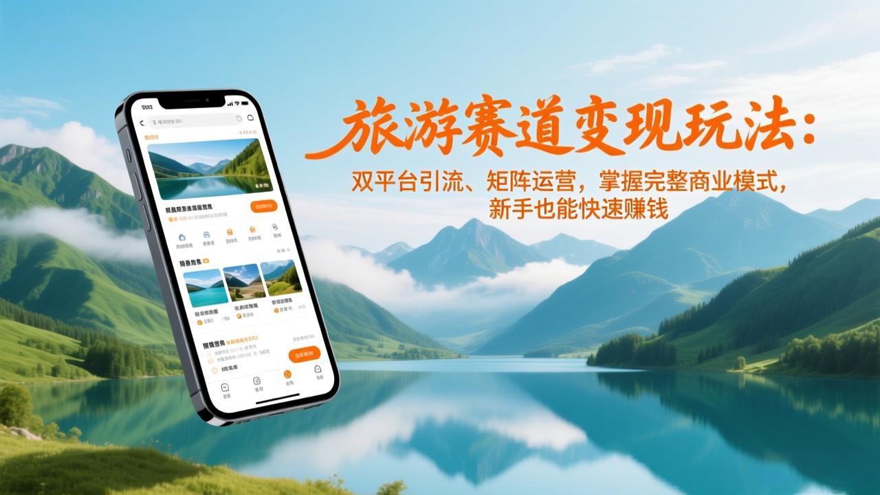 (17153期)旅游赛道变现玩法:双平台引流、矩阵运营,掌握完整商业模式,新手也能快速赚钱-网赚副业网