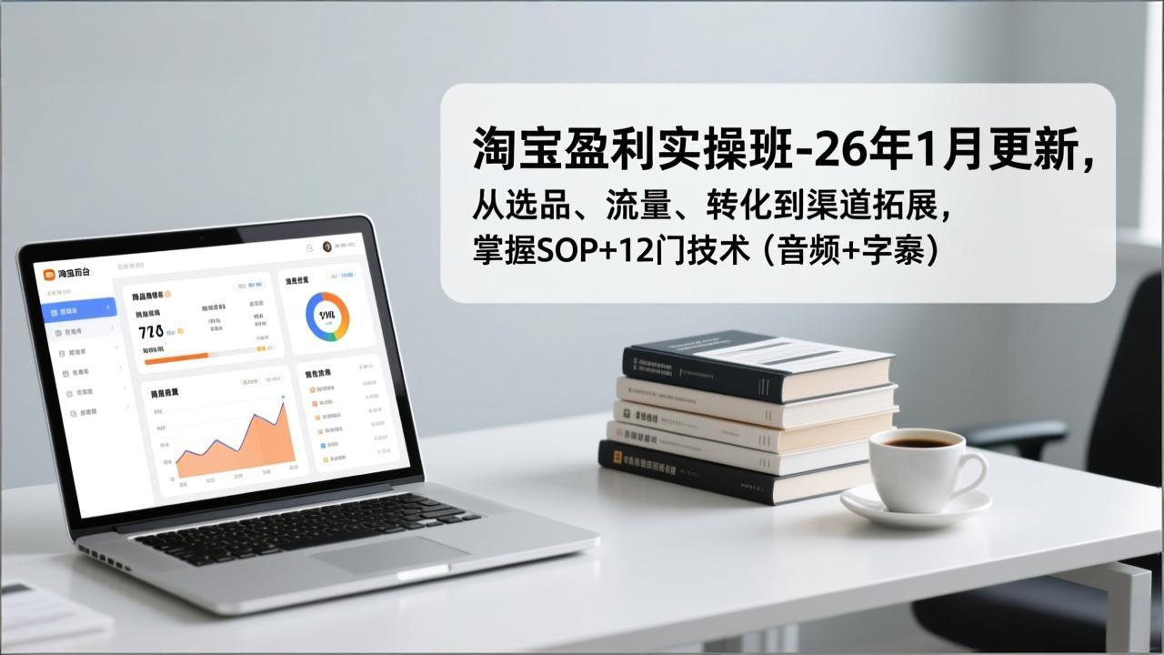 （17105期）淘宝盈利实操班-26年1月更新，从选品、流量、转化到渠道拓展，掌握SOP+12门技术（音频+字幕）-网赚副业网