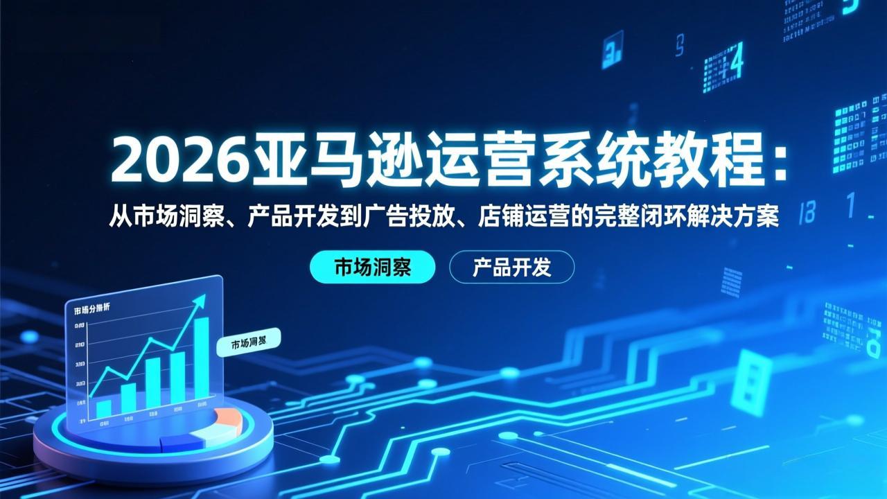 (17208期)2026亚马逊运营系统教程:从市场洞察、产品开发到广告投放、店铺运营的完整闭环解决方案-网赚副业网