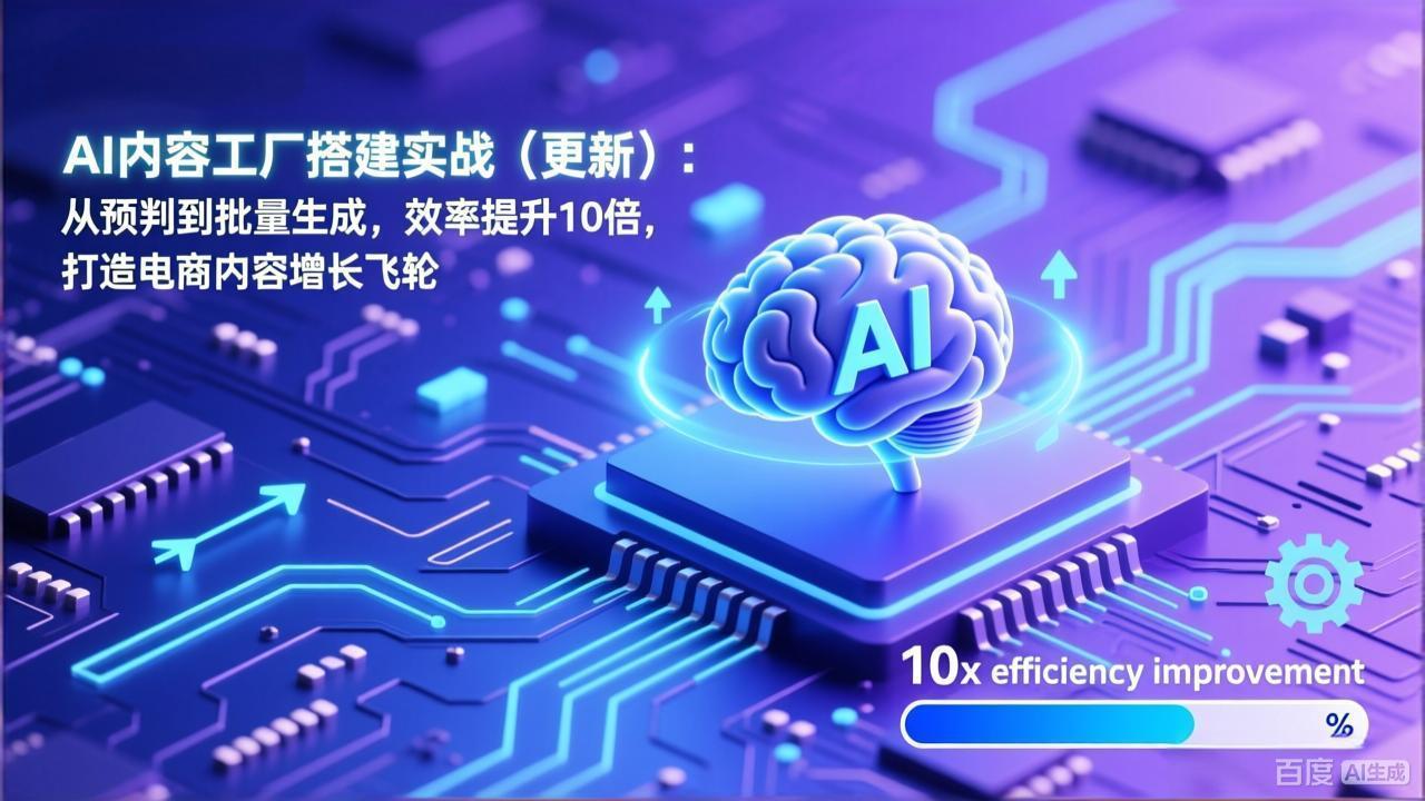(17210期)AI内容工厂搭建实战(更新):从预判到批量生成,效率提升10倍,打造电商内容增长飞轮-网赚副业网