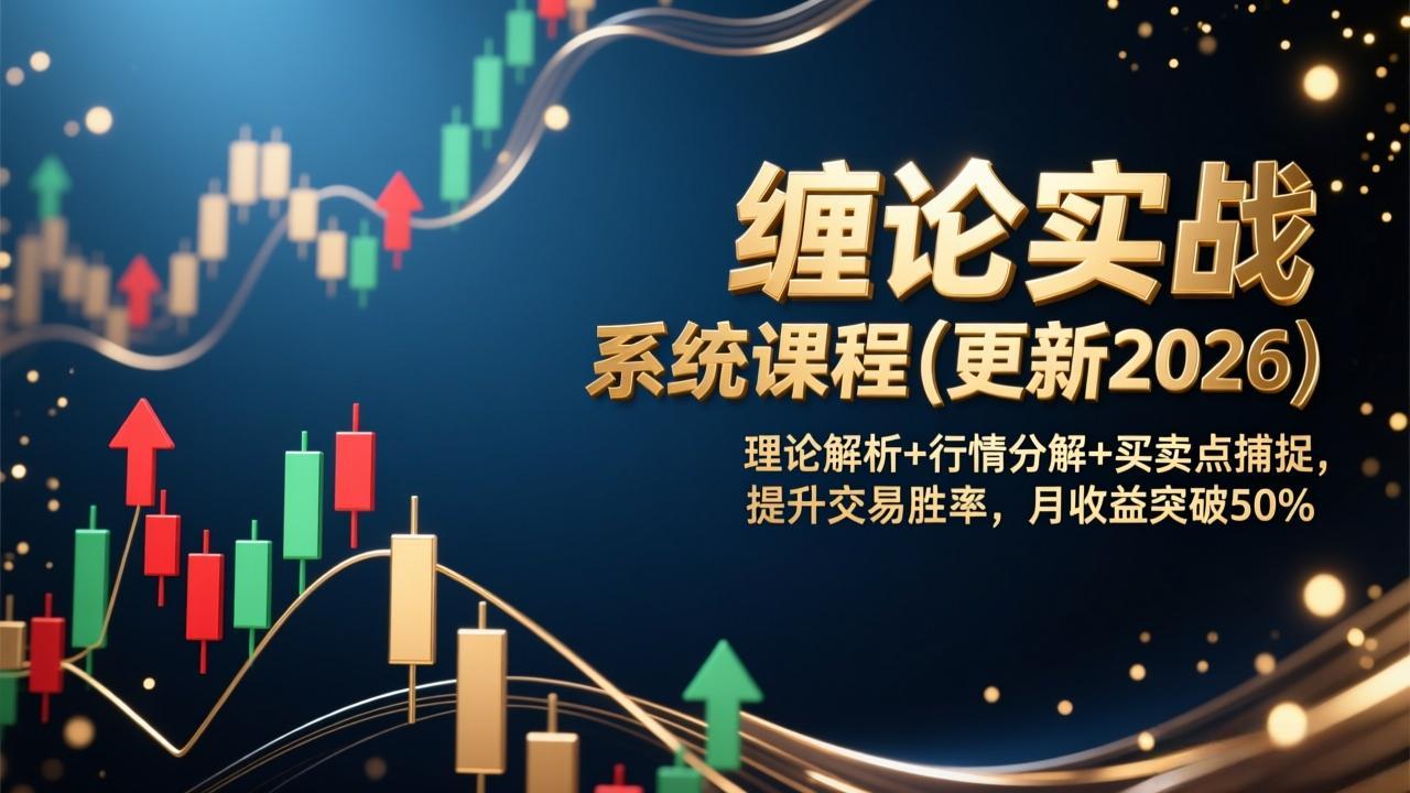 (17136期)缠论实战系统课程(更新2026),理论解析+行情分解+买卖点捕捉,提升交易胜率,月收益突破50%-网赚副业网