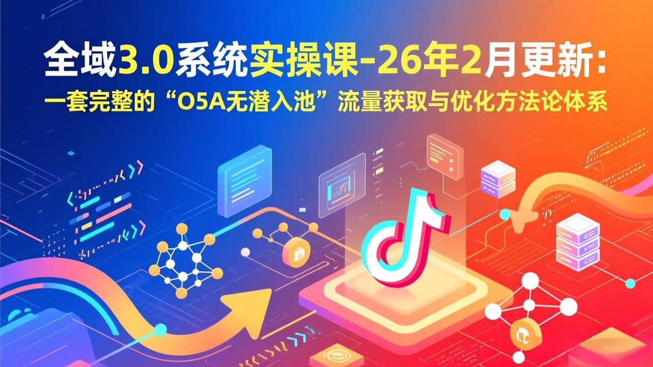 (17364期)全域3.0系统实操课-26年2月更新:一套完整的“O5A无潜入池”流量获取与优化方法论体系-网赚副业网