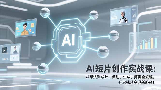 (17327期)AI短片创作实战课:从想法到成片,策划、生成、剪辑全流程,开启视频变现新路径!-网赚副业网