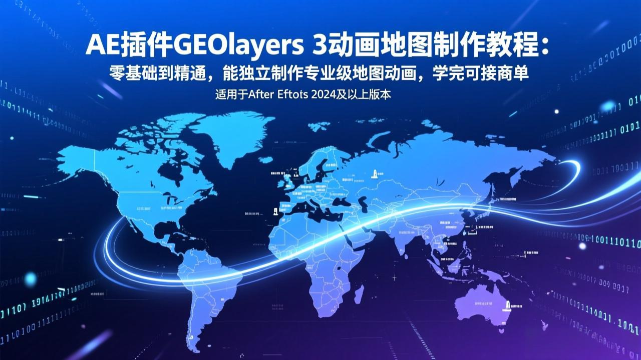 (17380期)AE插件GEOlayers 3动画地图制作教程:零基础到精通,能独立制作专业级地图动画,学完可接商单-网赚副业网