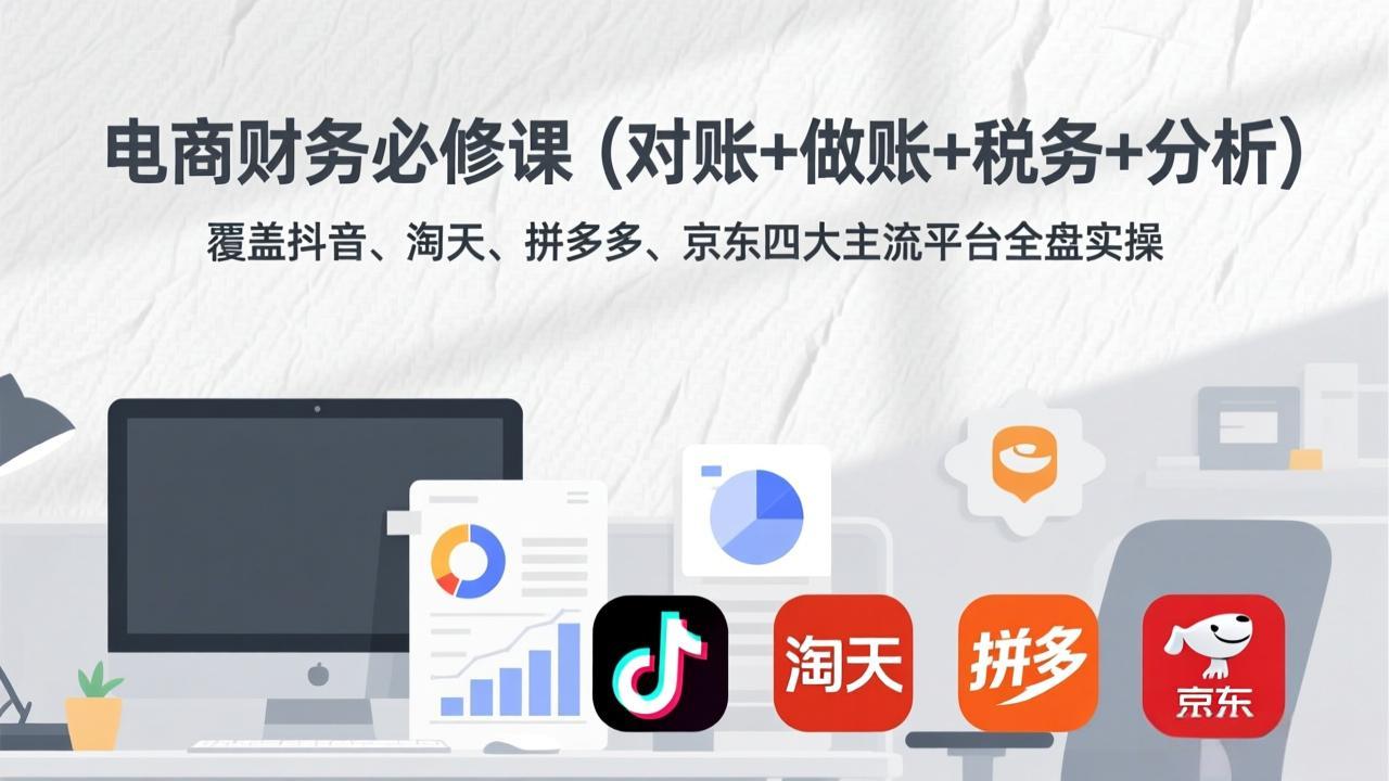 （17390期）电商财务必修课（对账+做账+税务+分析）覆盖抖音、淘天、拼多多、京东四大主流平台全盘实操-网赚副业网