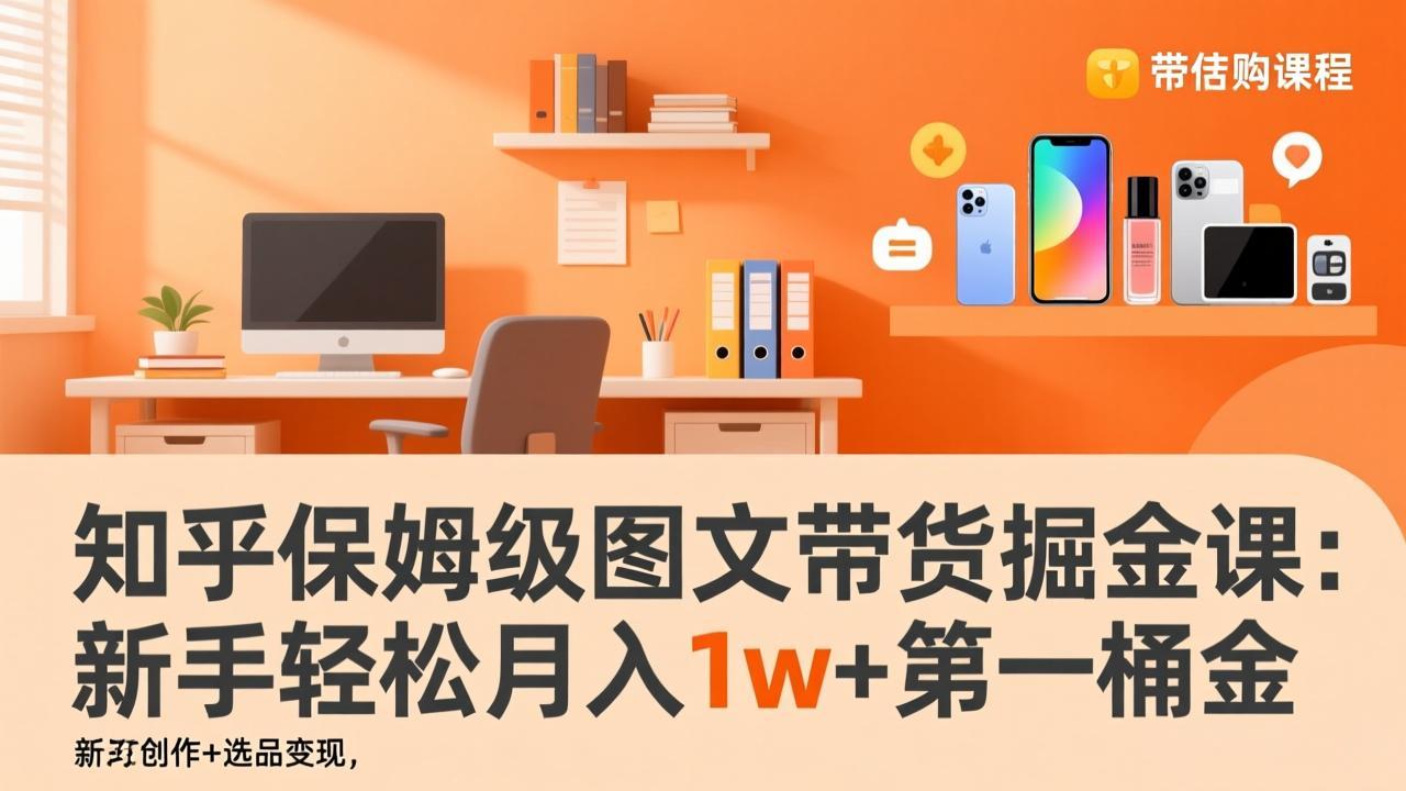 (17353期)知乎保姆级图文带货掘金课:账号打造+爆文创作+选品变现,新手轻松月入1w+第一桶金-网赚副业网