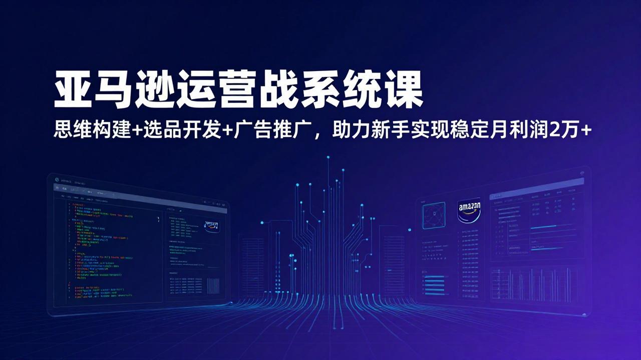 (17311期)亚马逊运营实战系统课,思维构建+选品开发+广告推广,助力新手实现稳定月利润2万+(更新)-网赚副业网
