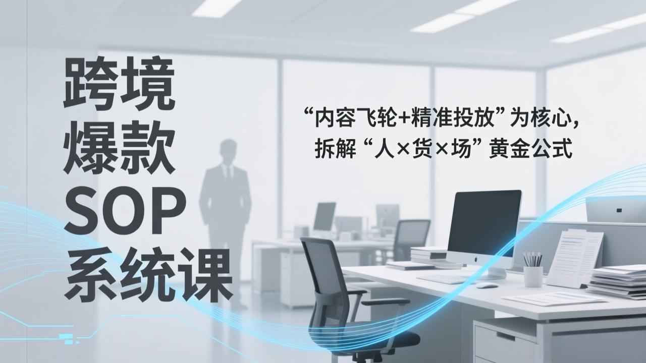 (17370期)跨境爆款SOP系统课,“内容飞轮+精准投放”为核心,拆解“人×货×场”黄金公式-网赚副业网