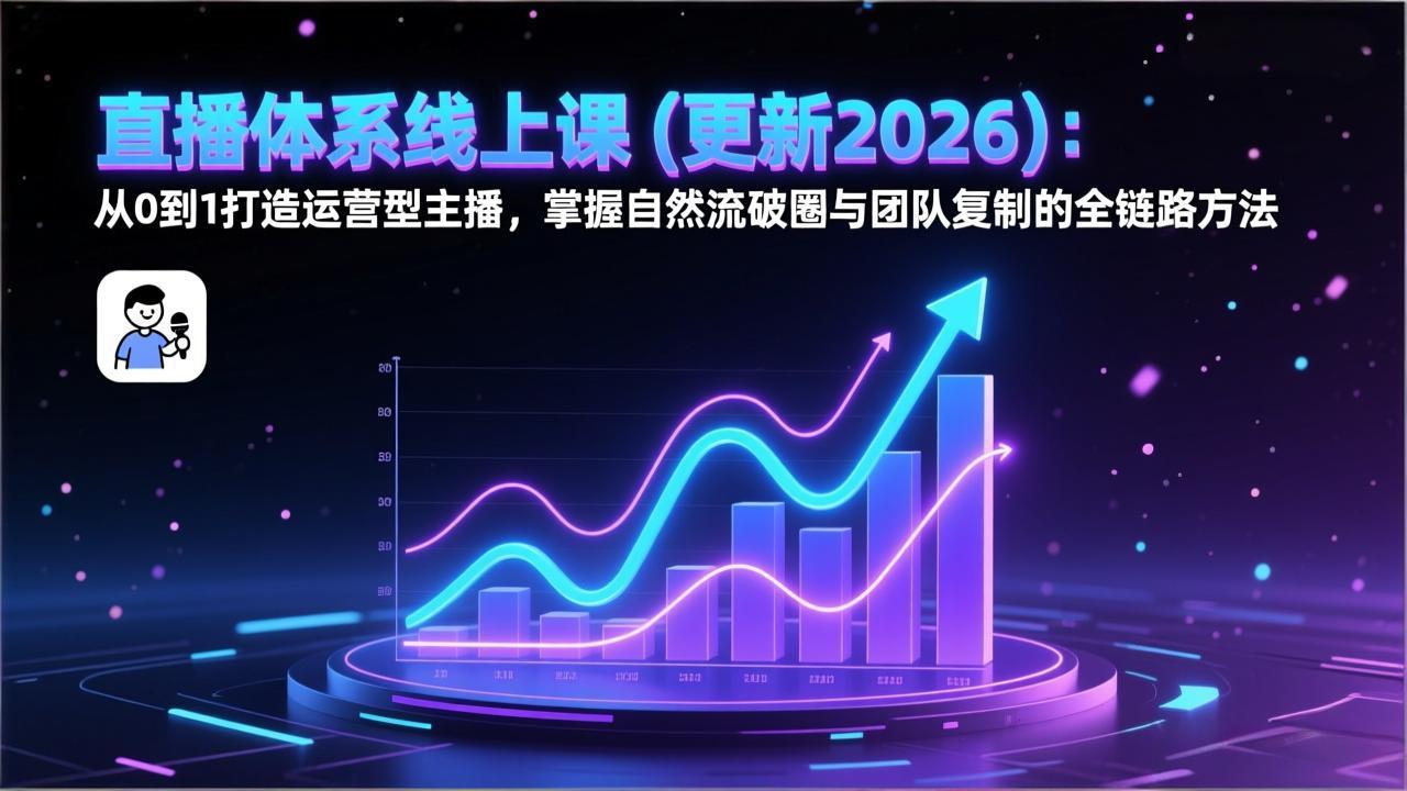 (17383期)直播体系线上课(更新2月):从0到1打造运营型主播,掌握自然流破圈与团队复制的全链路方法-网赚副业网
