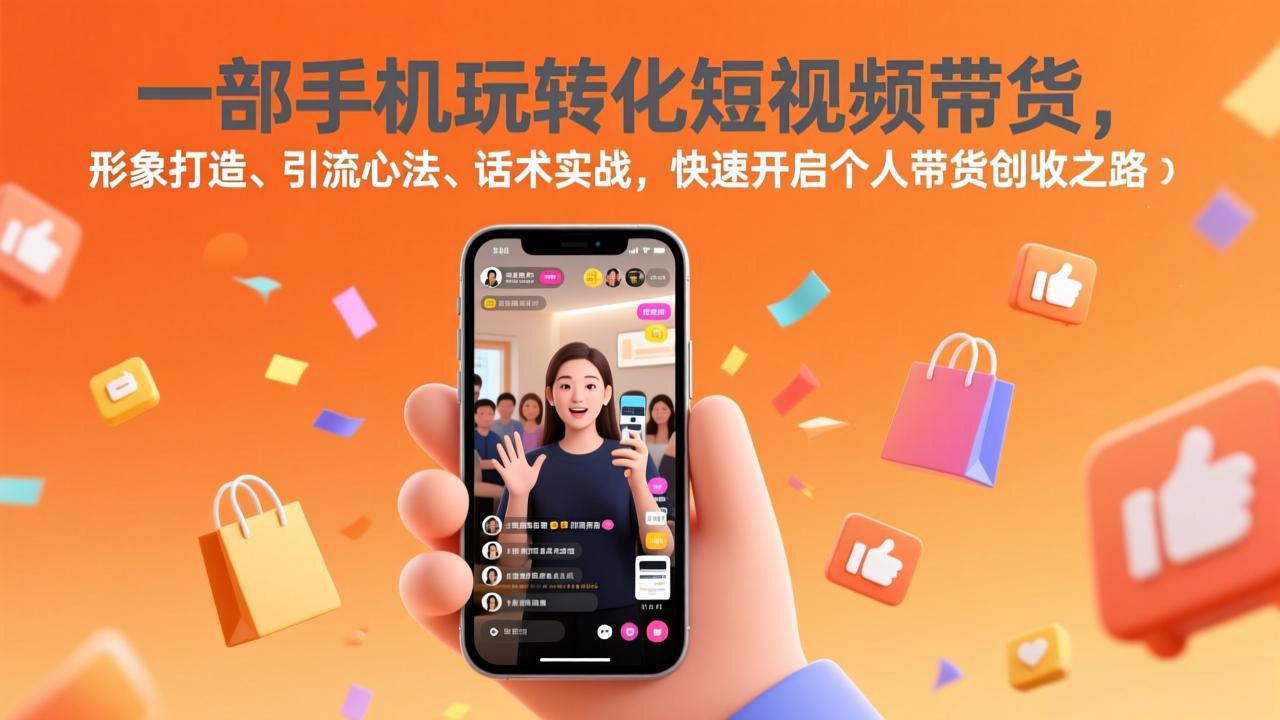(17356期)一部手机玩转化短视频带货,形象打造、引流心法、话术实战,快速开启个人带货创收之路-网赚副业网