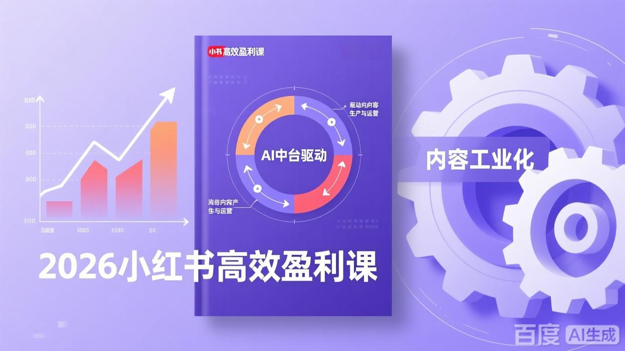 (17291期)2026小红书高效盈利课,流量双引擎+内容工业化+AI中台驱动,构建可复制的千万级营收模型-网赚副业网