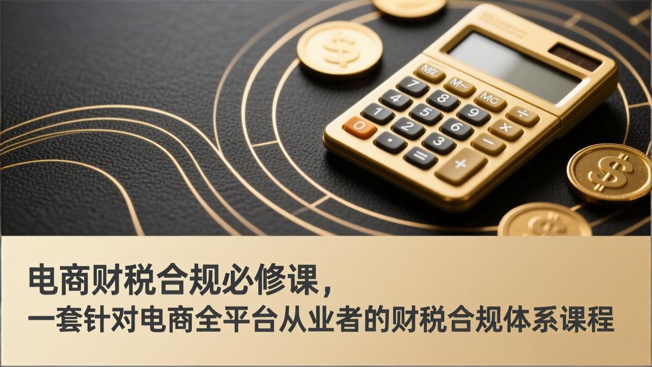 (17359期)电商财税合规必修课,是一套针对电商全平台从业者的财税合规体系课程-网赚副业网