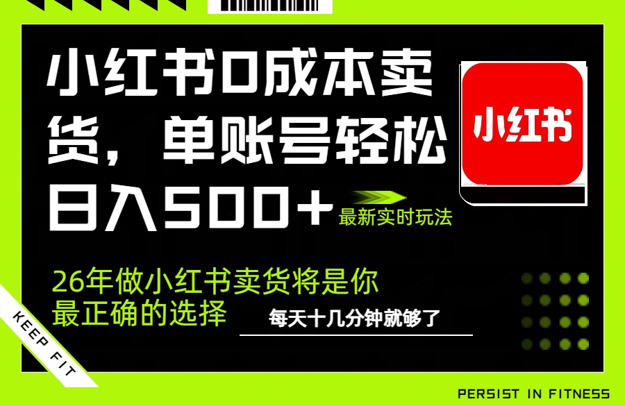 (17462期)小红书0成本AI卖货,单账号轻松日入500+,完全托管AI,可矩阵放大-网赚副业网