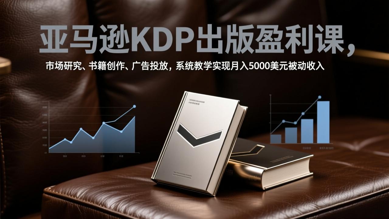 （17295期）亚马逊KDP出版盈利课，市场研究、书籍创作、广告投放，系统教学实现月入5000美元被动收入-网赚副业网