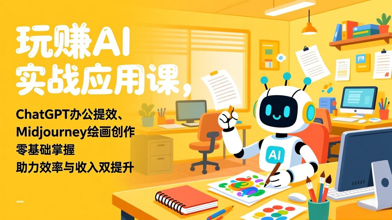 (17295期)玩赚AI实战应用课,ChatGPT办公提效、Midjourney绘画创作,零基础掌握,助力效率与收入双提升-网赚副业网
