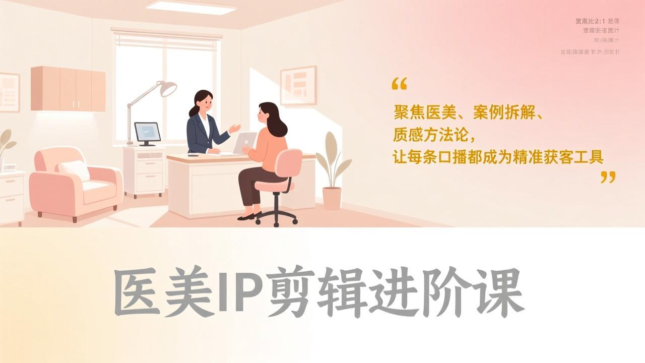 (17303期)医美IP剪辑进阶课,聚焦医美、案例拆解、质感方法论,让每条口播都成为精准获客工具-网赚副业网