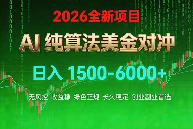 (17466期)2026 全新美金对冲项目,不套平台赠金,不封号,纯算法对冲,日入 1500-6000+-网赚副业网
