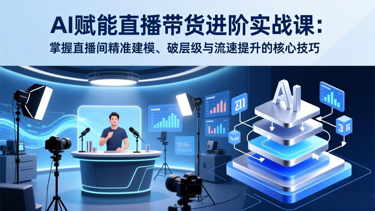 （17405期）AI赋能直播带货进阶实战课：掌握直播间精准建模、破层级与流速提升的核心技巧-网赚副业网