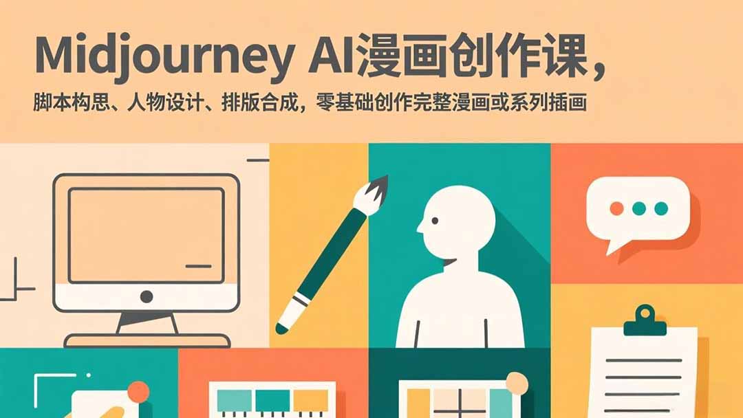 (17299期)Midjourney AI漫画创作课,脚本构思、人物设计、排版合成,零基础创作完整漫画或系列插画-网赚副业网