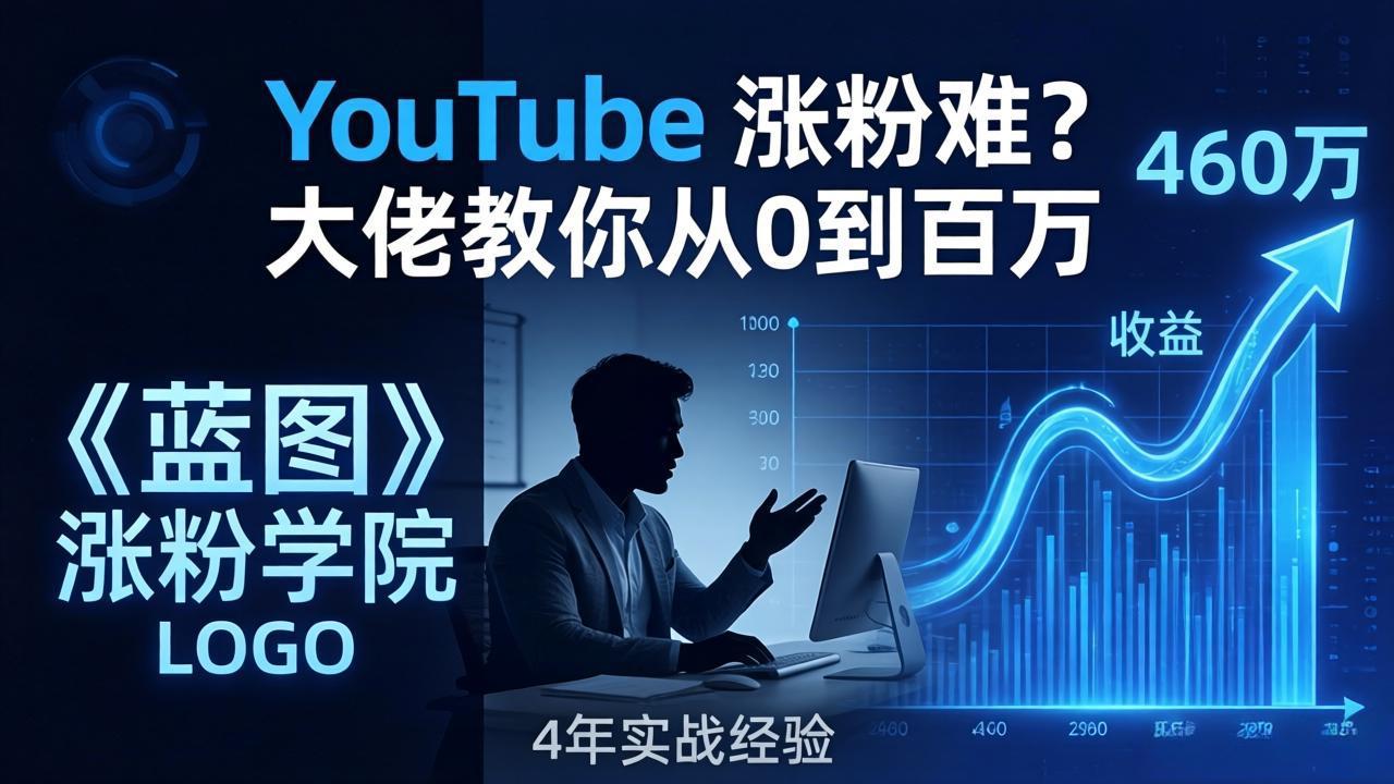(17836期)YouTube 涨粉难?《蓝图涨粉学院》:4 年赚 460 万的大佬教策略,从0到百万有路径!-网赚副业网