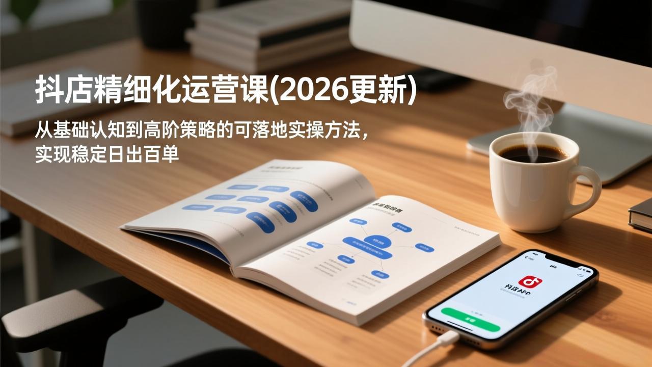 (17773期)抖店精细化运营课(26年3月更新),从基础认知到高阶策略的可落地实操方法,实现稳定日出百单-网赚副业网