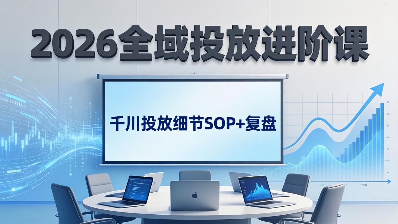 （17798期）2026全域投放进阶课：杭州线下3天实战，千川投放细节SOP+复盘，撬动自然流量-网赚副业网