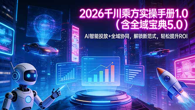 (17625期)2026 千川乘方实操手册 1.0(含全域宝典 5.0)AI 智能投放+全域协同,解锁新范式,轻松提升ROI-网赚副业网