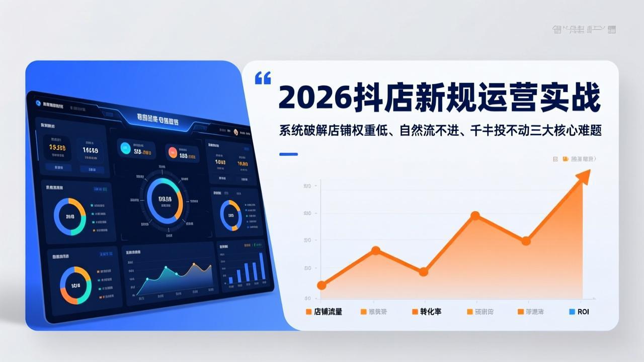 (17502期)2026抖店新规运营实战:系统破解店铺权重低、自然流不进、千川投不动三大核心难题-网赚副业网
