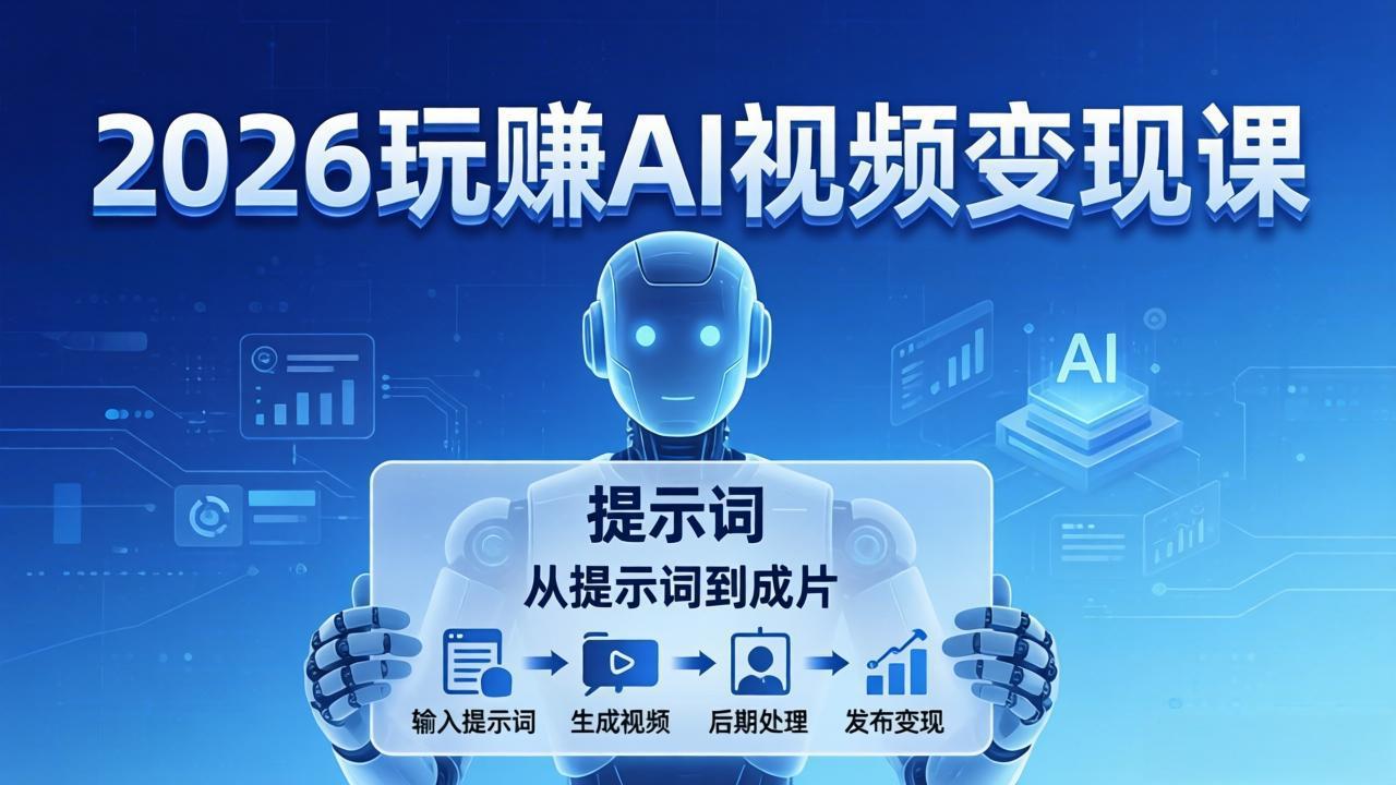 (17827期)2026玩赚AI视频变现课:掌握 AI 视频全流程技能,从提示词到成片高效产出-网赚副业网