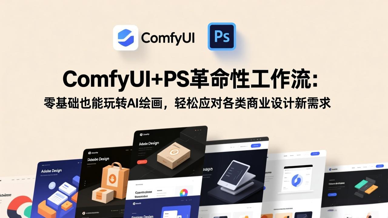 (17512期)ComfyUI+PS革命性工作流:零基础也能玩转AI绘画,轻松应对各类商业设计新需求-网赚副业网