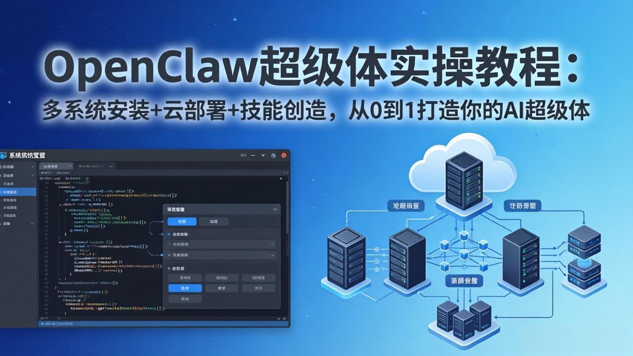 (17603期)OpenClaw-小龙虾 超级体实操教程:多系统安装+云部署+技能创造,从0到1打造你的AI超级体-网赚副业网