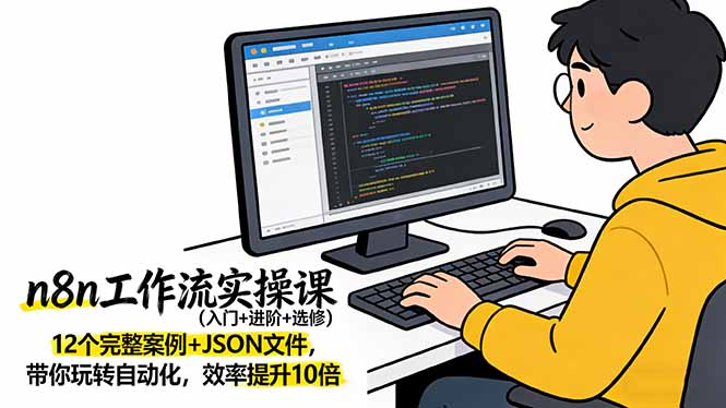 (17615期)n8n工作流实操课(入门+进阶+选修)12个完整案例+JSON文件,带你玩转自动化,效率提升10倍-网赚副业网