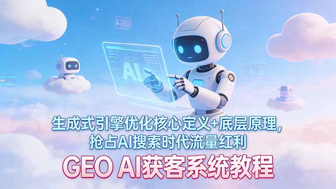 (17604期)GEO AI获客系统教程:生成式引擎优化核心定义+底层原理,抢占AI搜索时代流量红利-网赚副业网