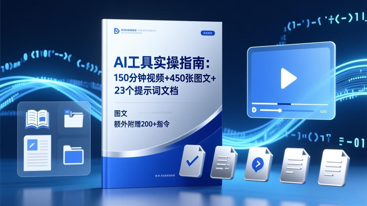 (17504期)AI工具实操指南:150分钟视频+450张图文+23个提示词文档,额外附赠200+指令-网赚副业网